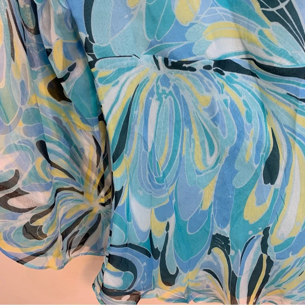 Allison Taylor VTG y2k Printed 100% Silk Blouse - Picture 14 of 14